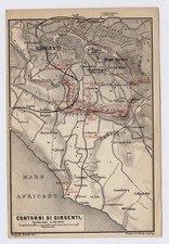 1900 ANTICA MAPPA DEI DINTORNI