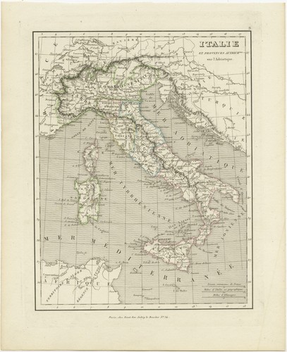 Antique map italy and other - antique,