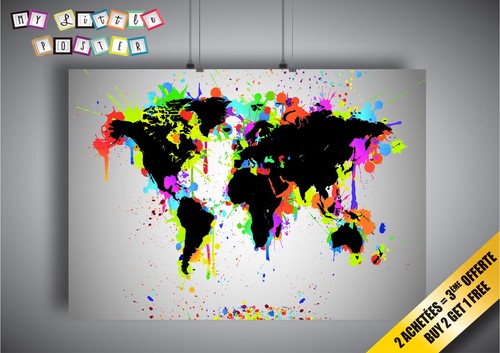 Locandina cartina del mondo - locandina,