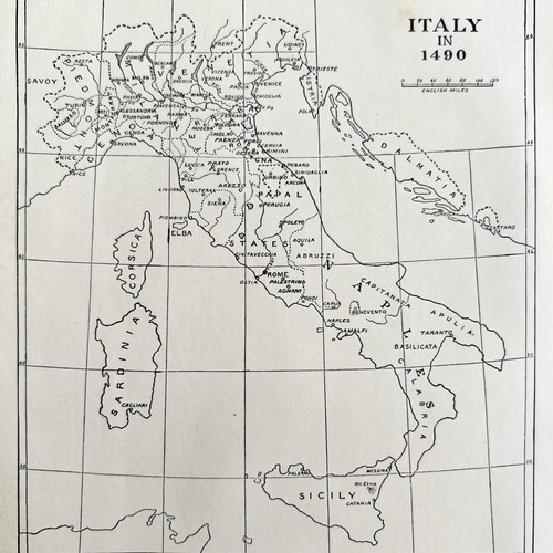 Mappa italia nel 1490 stampa - mappa,