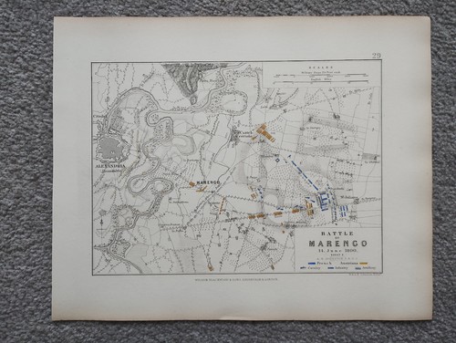 1850 antique map the battle - the,