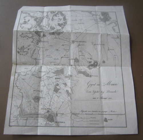 1814 antique map - -, battle